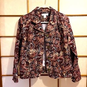 Croft and Barrow Petite Patterned Corduroy Jacket size P/S